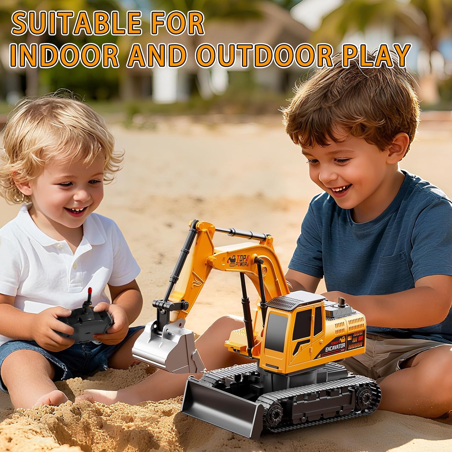 Remote Control Excavator – 27MHz RC Construction Truck with Metal Shovel & Light