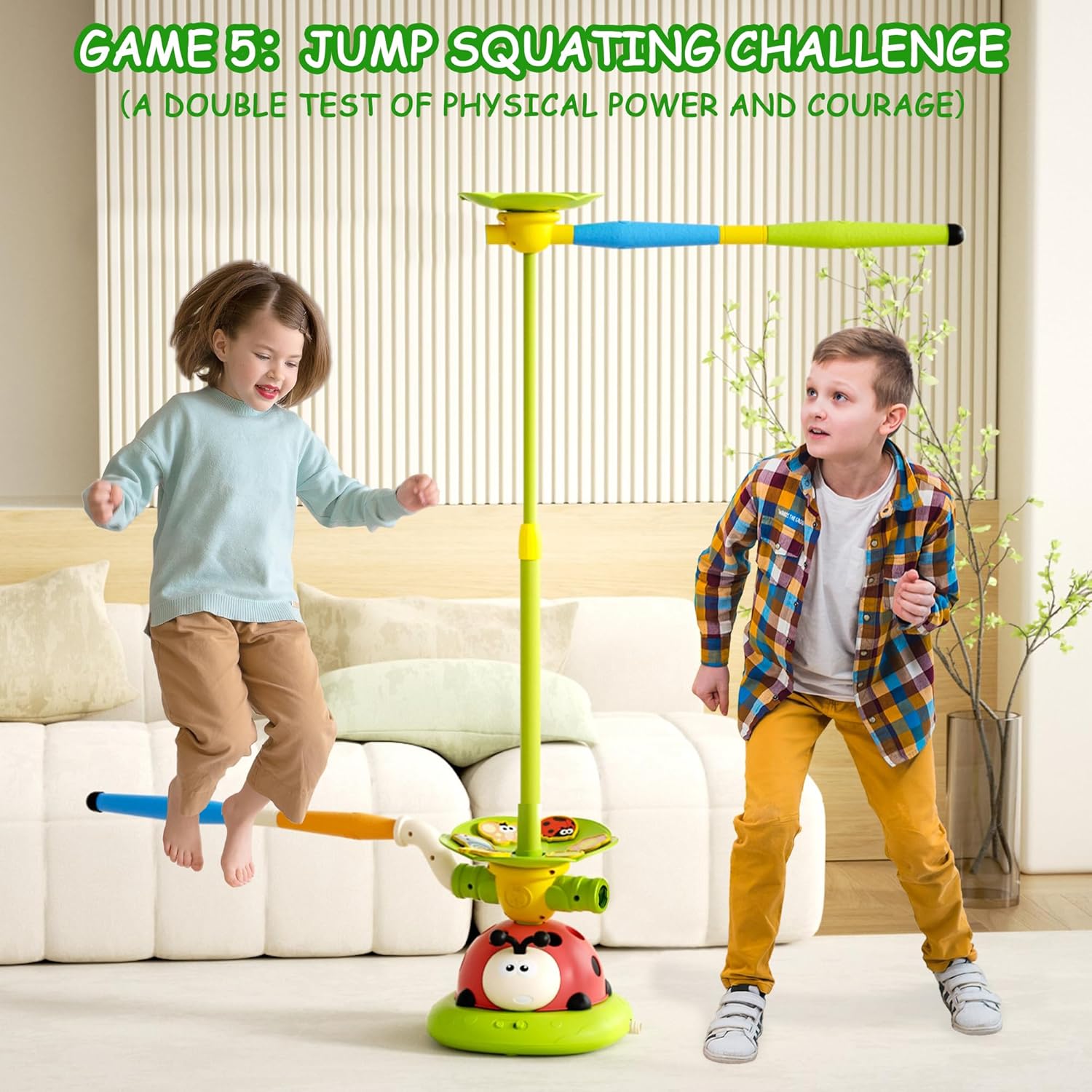 5-in-1 Kids Musical Jump Game – Ring Toss & Stomp Rocket Set, Indoor/Outdoor (Ages 4–13)