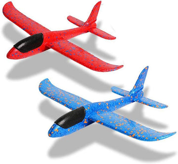 2 Pack Foam Glider Airplanes – 17.5" EPP Throwing Planes with 2 Flight Modes for Kids Outdoor Play