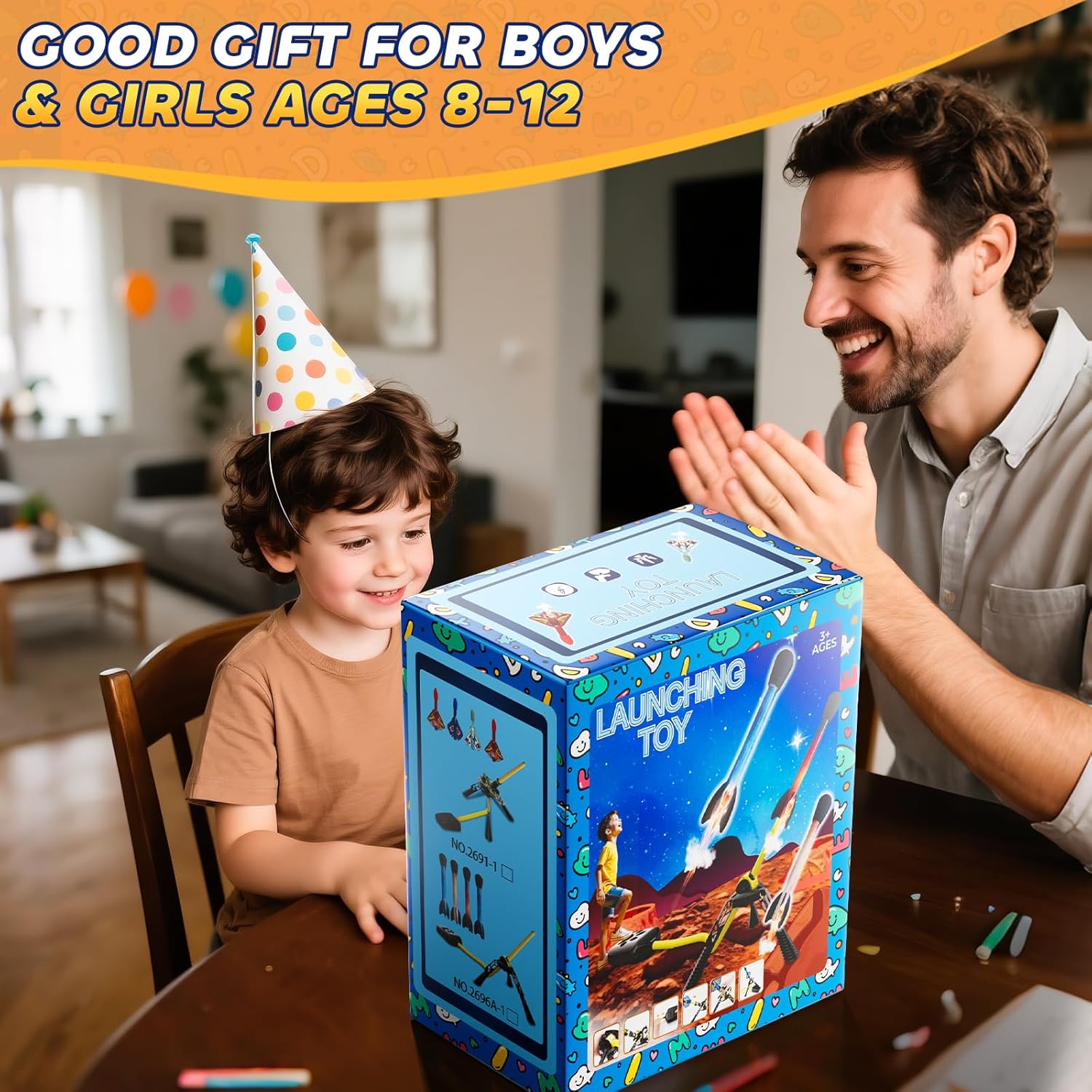 Rocket Launcher for Kids – 4 LED Rockets, 100+ Ft Launch Outdoor Toy (Ages 3–12)