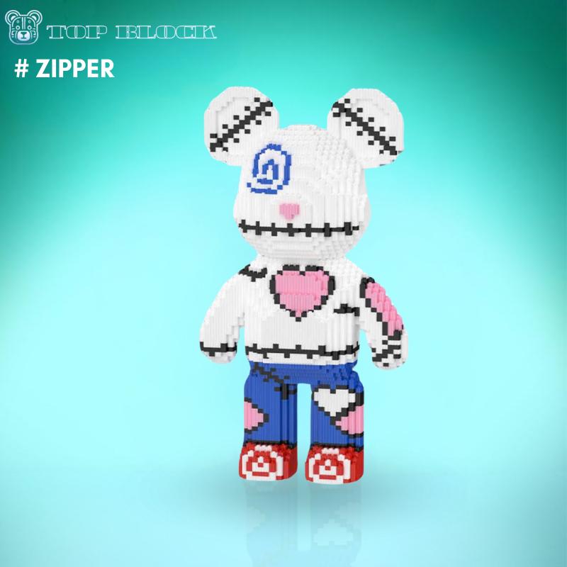 Zipper Bear, TopBlock Bear Building Blocks, Bear Toys, Birthday Gift, Educational, Boy, Girl, Trend Decoration, Cool Gifts