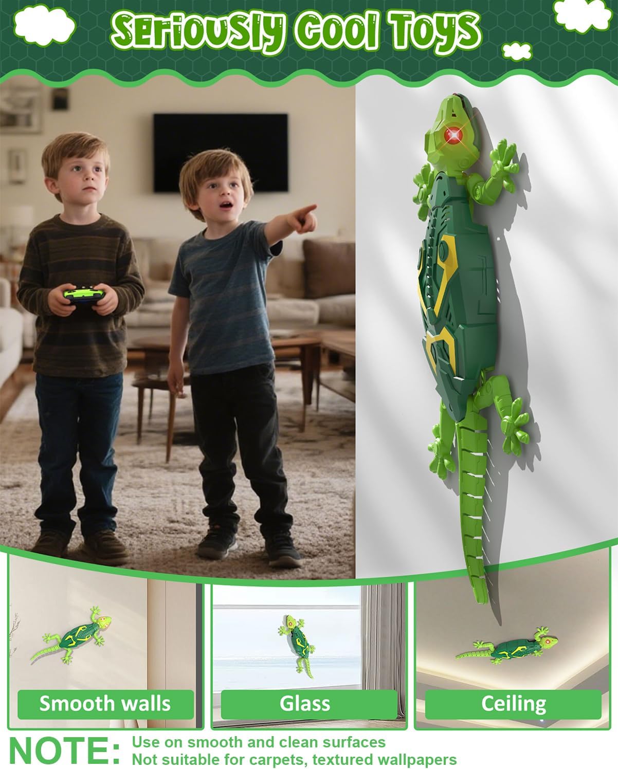 RC Wall Climbing Lizard Toy – Remote Control Gecko Crawls on Floor, Walls & Ceiling (Ages 3–10+)