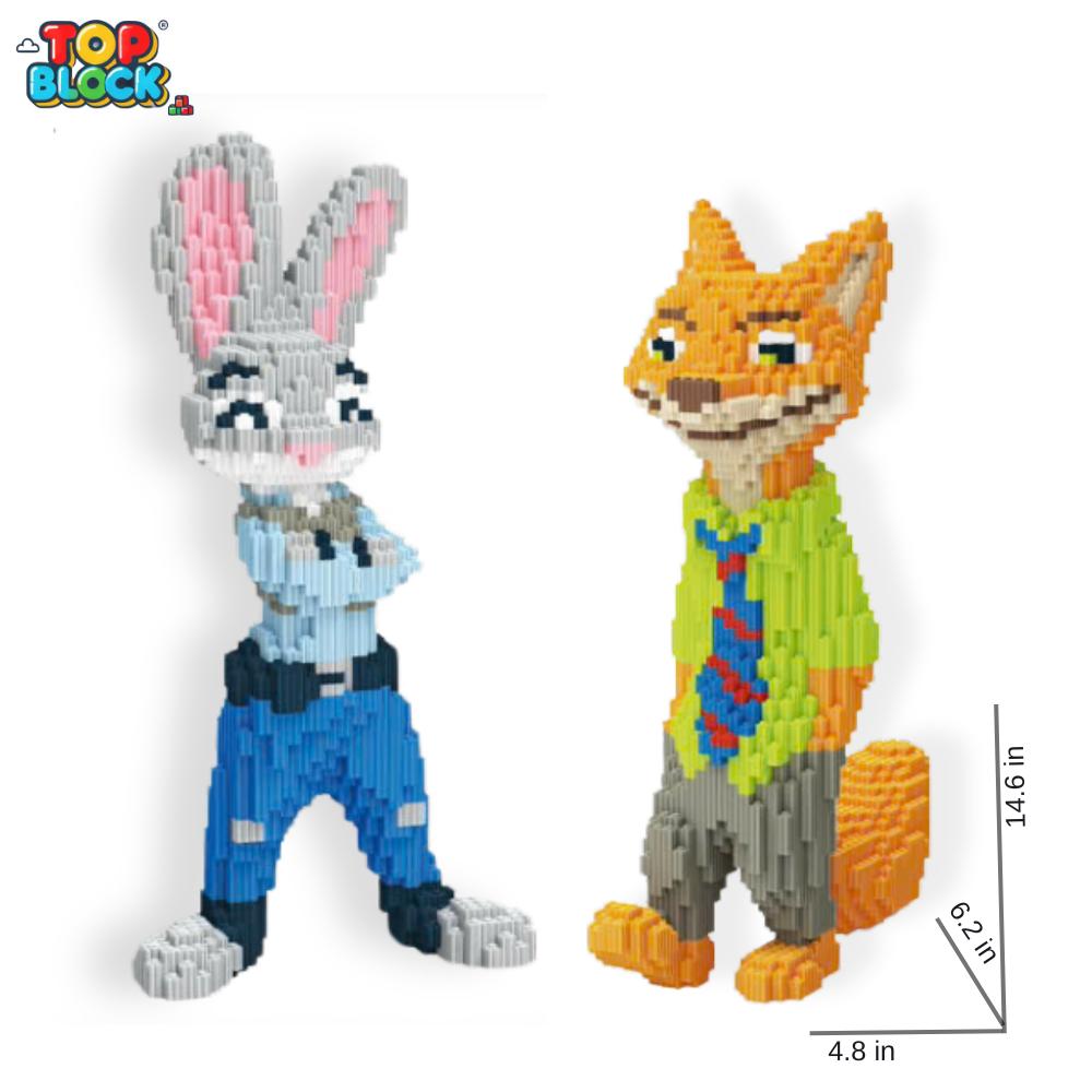 TOPBLOCK Nick Wilde Fox 3D Building Block Set (2460 pcs) – Fun & Creative Red Fox Model for Stress Relief, Decor & Perfect Kids Gift