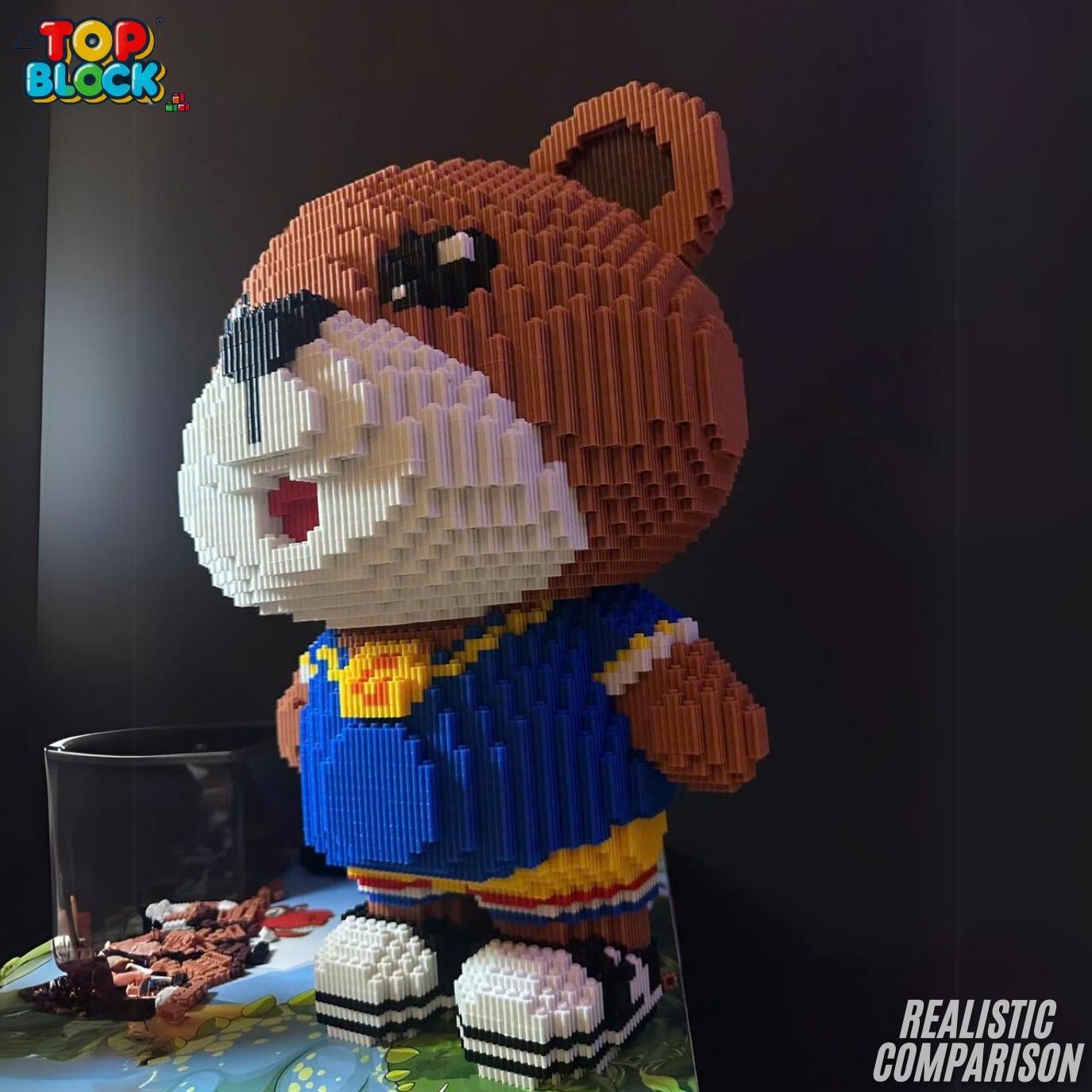 TOPBLOCK Brown Animal 3D Building Block Set (13304 pcs) – Adorable Animal Bear Puzzle Toy Helps Develop Skills, Creativity & Reduce Stress