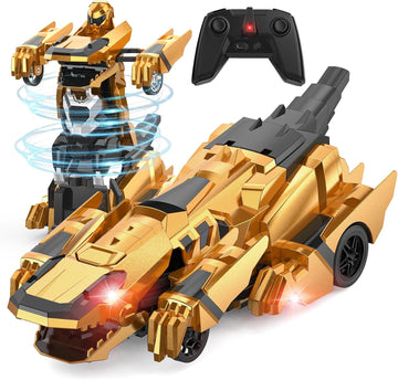 Transforming Dinosaur RC Car – 2.4GHz Remote Control Robot with Lights & 360° Rotation