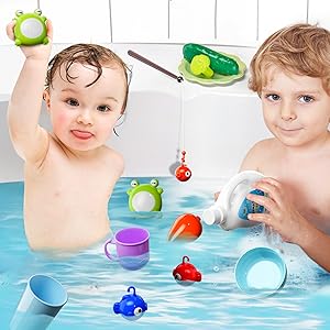 Kids Play Sink with Running Water – Electric Faucet Kitchen Toy Set with Accessories, Floating Toys & Fishing Game
