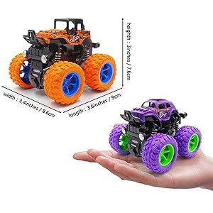 Monster Truck Toys 4-Pack – Friction Powered Cars for Kids Ages 3-7