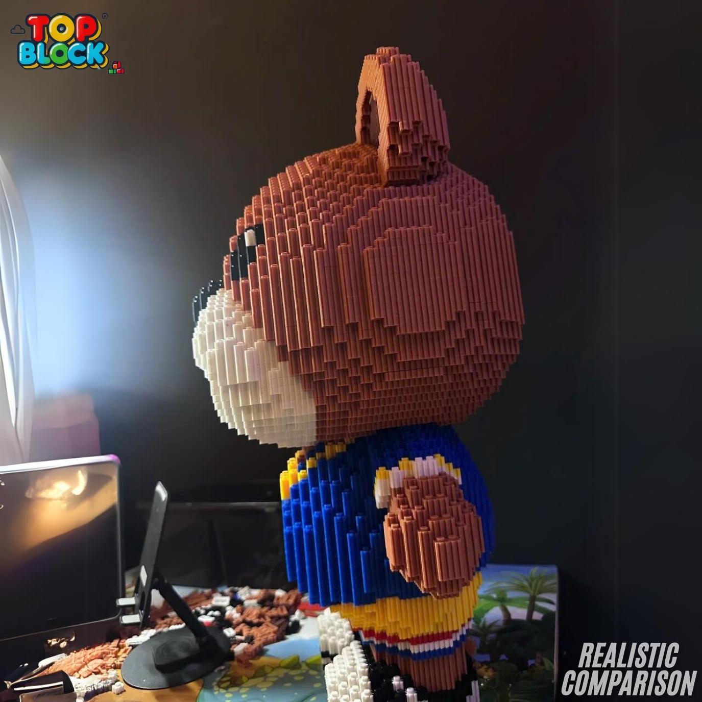 TOPBLOCK Brown Animal 3D Building Block Set (13304 pcs) – Adorable Animal Bear Puzzle Toy Helps Develop Skills, Creativity & Reduce Stress