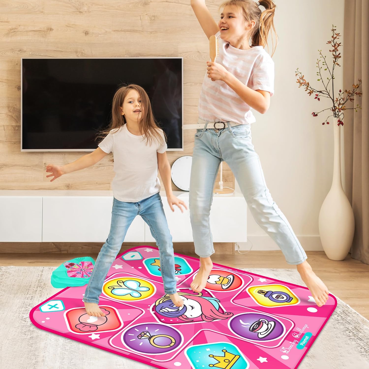 Kids Unicorn Dance Mat – LED Dance Pad with Music, Volume Control & 5 Modes (Ages 3–12)