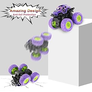 Monster Truck Toys 4-Pack – Friction Powered Cars for Kids Ages 3-7