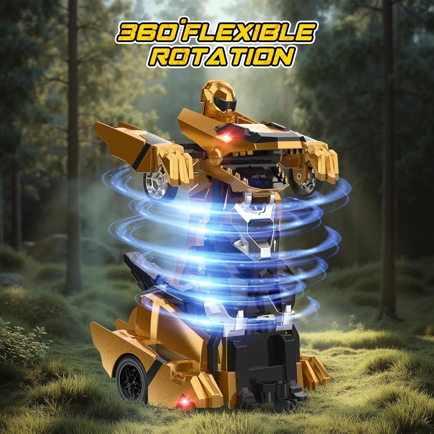 Transforming Dinosaur RC Car – 2.4GHz Remote Control Robot with Lights & 360° Rotation