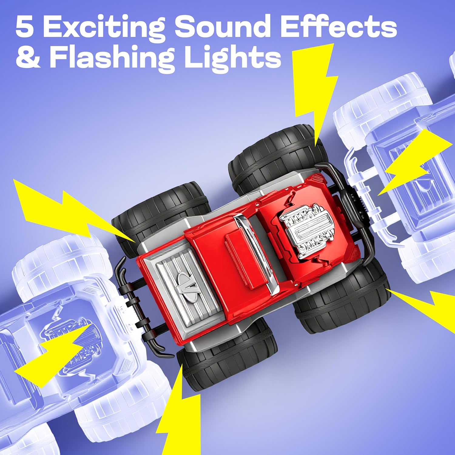 2 Pack Monster Truck Toys – Transformable Crash Cars with Lights & Sound